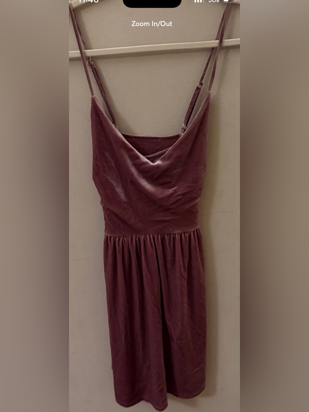 Velvet pink Spaghetti Strap Mini Dress